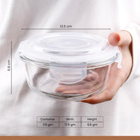 Oliveware Food Storage Container | Round Container | 400 ml| Air-Tight Fridge Organizer Case | BPA-Free Locking Lids | Microwave & Freezer Safe | Leak Proof Food Storage Meal Prep Containers