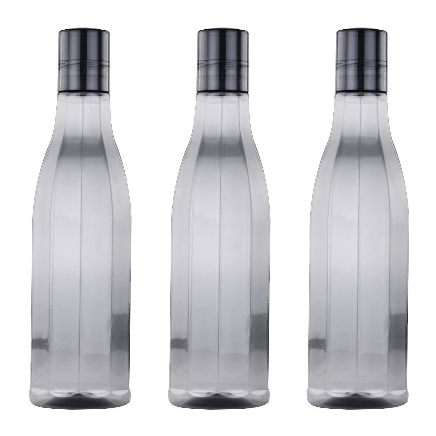 oliveware Premium AKQUA Range Plastic Water Bottle, 1L, Set of 3, Grey