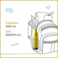 SOPL-OLIVEWARE Rivo Water Bottle with Better Grip, 1000 ml Bottle, BPA Free & Leak Proof, For Home, Office & Gym use - Green