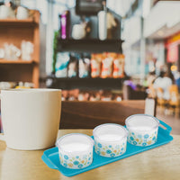 oliveware Venice Dry Fruit Container Tray with Airtight Lid, BPA Free, For Snacks & Dry Fruits, 3 Containers (350ml) each - Blue