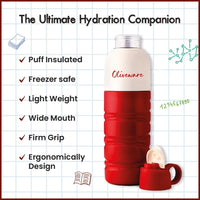 SOPL-OLIVEWARE Smash Water Bottle with Better Grip, 650 ml Bottle, BPA Free & Leak Proof, For Home, Office & Gym use - Red