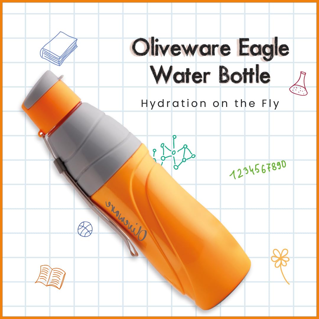SOPL-OLIVEWARE Eagle Water Bottle with Better Grip, 500 ml Bottle, BPA Free & Leak Proof, For Home, Office & Gym use - Yellow