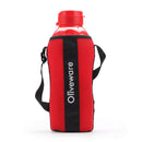 SOPL-OLIVEWARE Jumbo Water Bottle With Washable Carry Sleeve, Shoulder Strap, 2 Litre Bottle, BPA Free & Leak Proof, Fits in Fridge, Pack of 1 - Red