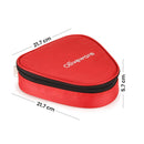 oliveware Freshy Lunch Box, Leak Proof, 3 Stainless Steel Containers with BPA Free Lid (300ml) Each, Fabric Bag - Red