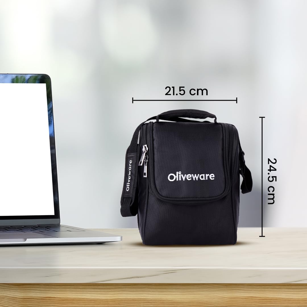 SOPL-OLIVEWARE Teso Lunch Box with Plastic Cutlery, 3 Microwave Safe Inner Steel Containers with BPA Free Lids(290ml, 450ml & 600ml), Plastic Pickle Box (130ml), Steel Water Bottle(750ml) - Red