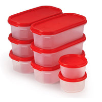 oliveware Modular Storage Containers, BPA Free, For Pulses, Rice, Dal, Atta, Flour, Set of 8 (6x600ml + 2x180ml) - Yellow