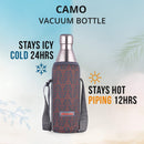 Oliveware Camo Vaccum Bottle with Sleeve, Stainless Steel (750ml), Hot and Cold, Insulated Bottle, Fit for Indoor & Outdoors - Silver