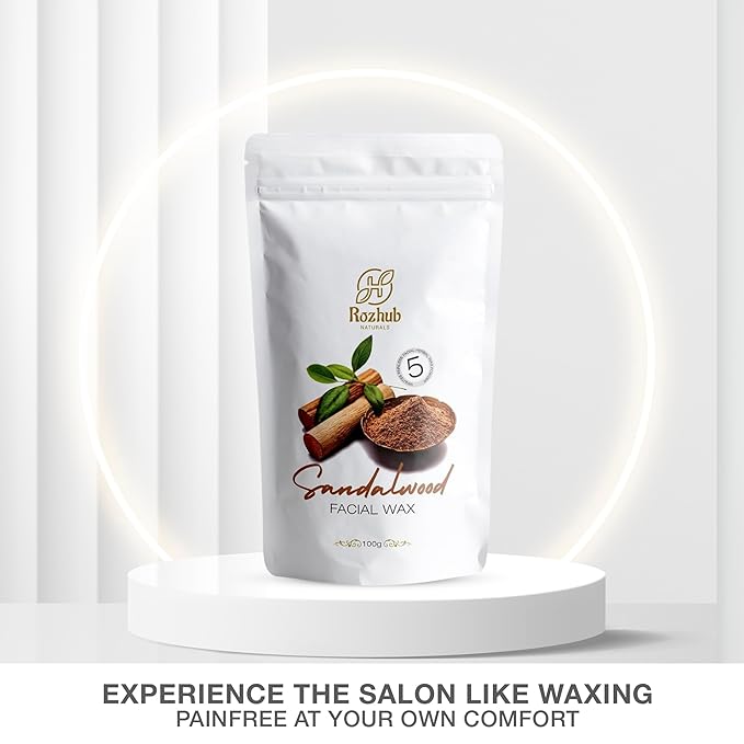 Rozhub Naturals Sandalwood Facial Wax Powder - Silky Smooth Skin Awaits - 100g