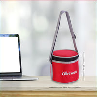 SOPL-OLIVEWARE Bold Glassware Lunchbox, Borosilicate Glass Containers, Microwave Safe & Leak Proof, Set of 2 with BPA Free Lid (400ml) Each - Red