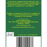 Oilcure Five Nectars Oil | Cold Pressed Coriander, Sunflower, Pumpkin, Black Sesame & Flax Seed Oil - 100 ml