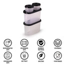 Oliveware Modular Storage Containers, BPA Free, For Pulses, Rice, Dal, Atta & Flour, Set of 4 (2x1800ml, 2x180ml) - Black