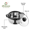 Oliveware Maestro Casseroless Thermosteel & Double Wall Insulation (2000 ml) with Insulated Lid Keep Food Hot, Stainless Steel