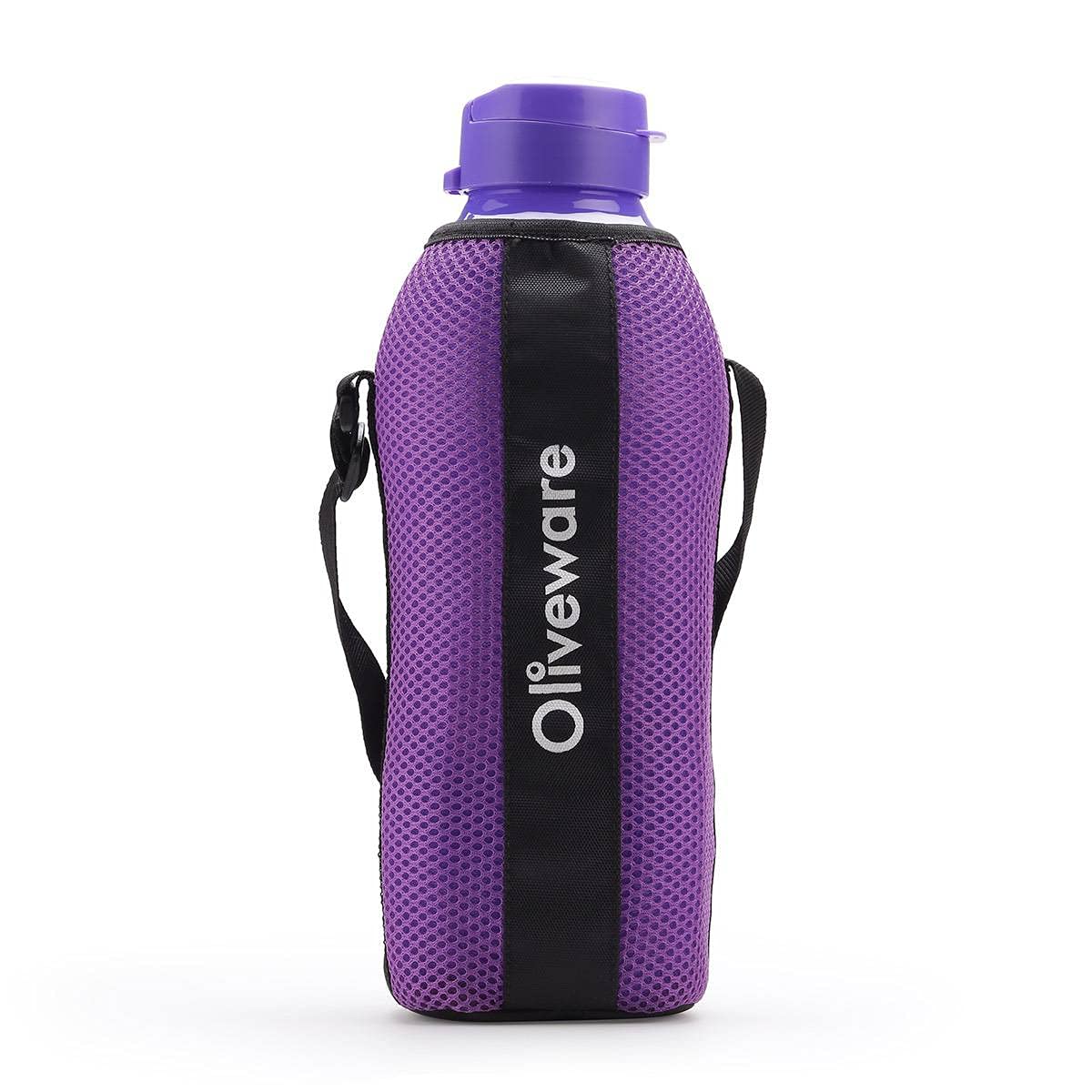 SOPL-OLIVEWARE Jumbo Water Bottle With Washable Carry Sleeve, Shoulder Strap, 2 Litre Bottle, BPA Free & Leak Proof, Fits in Fridge, Pack of 1 - Voilet