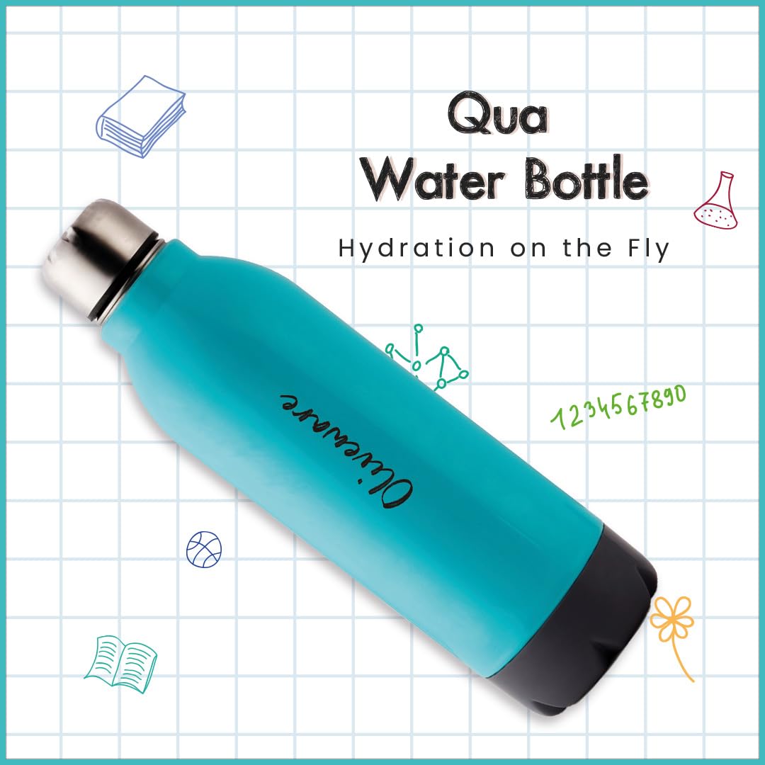 SOPL-OLIVEWARE Qua Water Bottle with Better Grip, 600 ml Bottle, BPA Free & Leak Proof, For Home, Office & Gym use - Blue