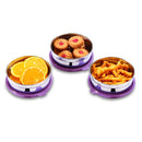 SOPL-OLIVEWARE Magic Storage Container, 100% Leak Proof & BPA Free Lid, Dishwasher Safe, 3 Stainless Steel Containers with 300 ml Each - Voilet