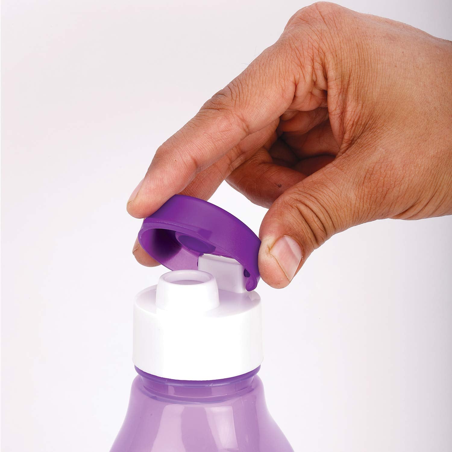 Oliveware Premium PET Water Bottle | SUPERIYA Range | Violet - Pack of 6 | 1 Litre Bottle | Better Grip | 1000 Ml Capacity | for Home & Office Use