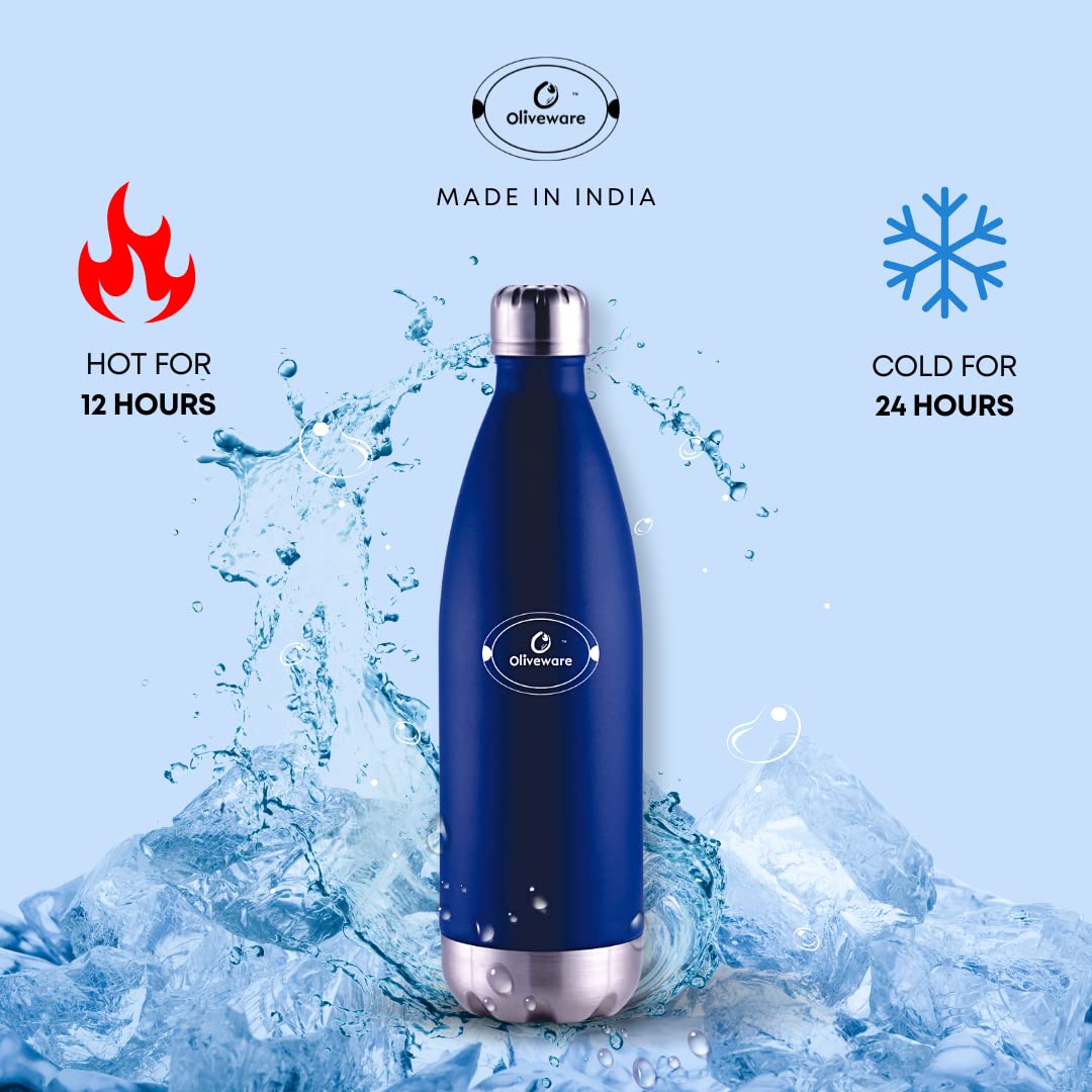 SOPL-OLIVEWARE Zumba Vacuum Double Wall Bottle with Handle, Stainless Steel (1560ml), Hot & Cold, Insulated Bottle, Fit for Indoor & Outdoors - Black