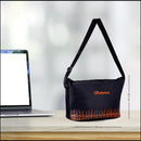 SOPL-OLIVEWARE Musk Glassware Lunchbox with Napkin & Steel Cutlery, Borosilicate Glass & Microwave Proof, Safety Lock Airtight Square Tiffin, 4 Container (2 * 320ml & 2 * 400ml) - Black&Orange