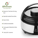 oliveware Supremo Casseroless Thermosteel & Double Wall Insulation (1200 ml) with Insulated Lid Keep Food Hot, Stainless Steel with Carry Handle