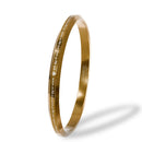 Gold Waheguru Ji Da Khalsa MicroCarved Punjabi Kada Stainless Kada For Everyday Wear | Gloss Finish