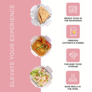 SOPL-OLIVEWARE Executive Glassware Lunchbox, Borosilicate Glass, Microwave Safe,Set of 3 with BPA Free Lid (320ml) Each - Mahroon