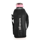 oliveware SOPL Jumbo Water Bottle With Washable Carry Sleeve, Shoulder Strap, 2 Litre Bottle, BPA Free & Leak Proof, Fits in Fridge, Pack of 1 (Black_Pink)