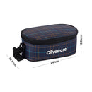 SOPL-OLIVEWARE Hazel Lunch Box, Leak Proof & Microwave Safe, 3 Stainless Steel Containers (450ml, 450ml, 550ml), Insulated Fabric Bag, Full Meal & Easy to Carry (Blue)