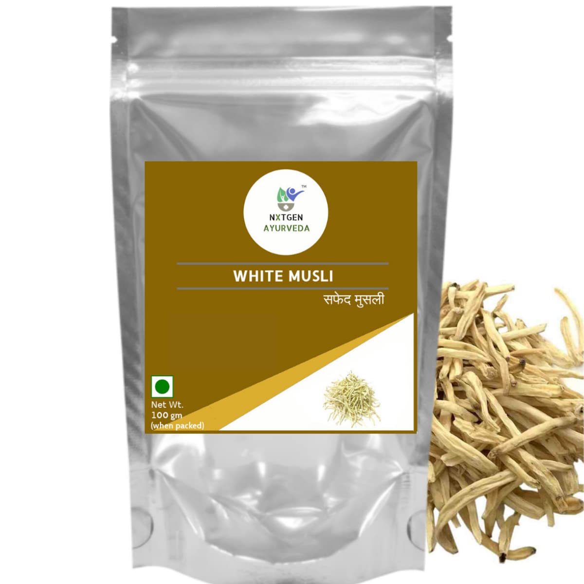 Nxtgen Ayurveda Safed Musli | White Musli Root | Chlorophytum | 100 gms