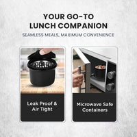 SOPL-OLIVEWARE Executive Pro Lunch Box, Microwave Safe, 3 Inside Steel Container with BPA Free Airtight Lids (290ml, 450ml, 600ml), Plastic Pickle Box (130ml) & Steel Cutlery - Red