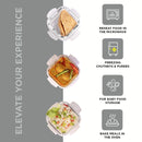 SOPL-OLIVEWARE Executive Glassware Lunchbox, Borosilicate Glass, Microwave & Freezer Safe, Set of 3 with BPA Free Lid (320ml) Each - Black