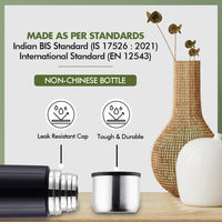 SOPL-OLIVEWARE Era Vacuum Double Wall Bottle, Stainless Steel (1000ml), Hot & Cold, Insulated Bottle, Fit for Indoor & Outdoors - Black