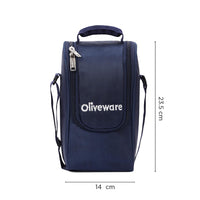 SOPL-OLIVEWARE Executive Glassware Lunchbox, Borosilicate Glass, Microwave & Freezer Safe, Set of 3 with BPA Free Lid (320ml) Each - Blue