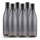 oliveware Honeycomb Design Premium PET Water Bottle With Better Grip, BPA Free & 100% Leak Proof, 1 Litre Bottle, For Home & Office Use, Pack of 6 - Grey