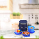 oliveware Lovely Little Plastic Lunch Box, Microwave Safe & Leak Proof, Food Grade BPA Free 3 Containers (290ml, 290ml, 600ml), Fabric Bag - Blue