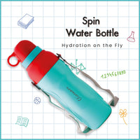 SOPL-OLIVEWARE Spin Water Bottle with Better Grip, 500 ml Bottle, BPA Free & Leak Proof, For Home, Office & Gym use - Blue