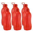 oliveware Jumbo 2 Litre Water Bottle, 100% Leak Proof, BPA Free Premium Plastic Bottle, for Home, Office & Gym, Sturdy with Holder, Pack of 6 (Red)