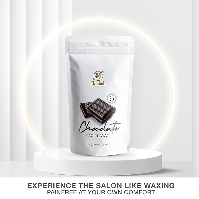 Rozhub Naturals Chocolate Facial Wax Powder - Sweet Skin Treat for a Smooth You - 100g