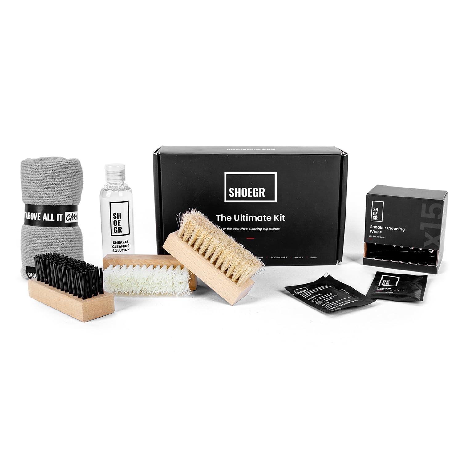 SHOEGR The Ultimate Cleaning Combo with The Ultimate Kit & 15 Cleaning Wipes