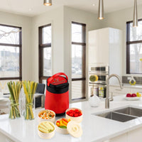 Oliveware Jumbo Lunch Box - 4 Containers | Full Set Office Use | Insulated Body | Leak Proof | Full Meal & Easy to Carry - Red