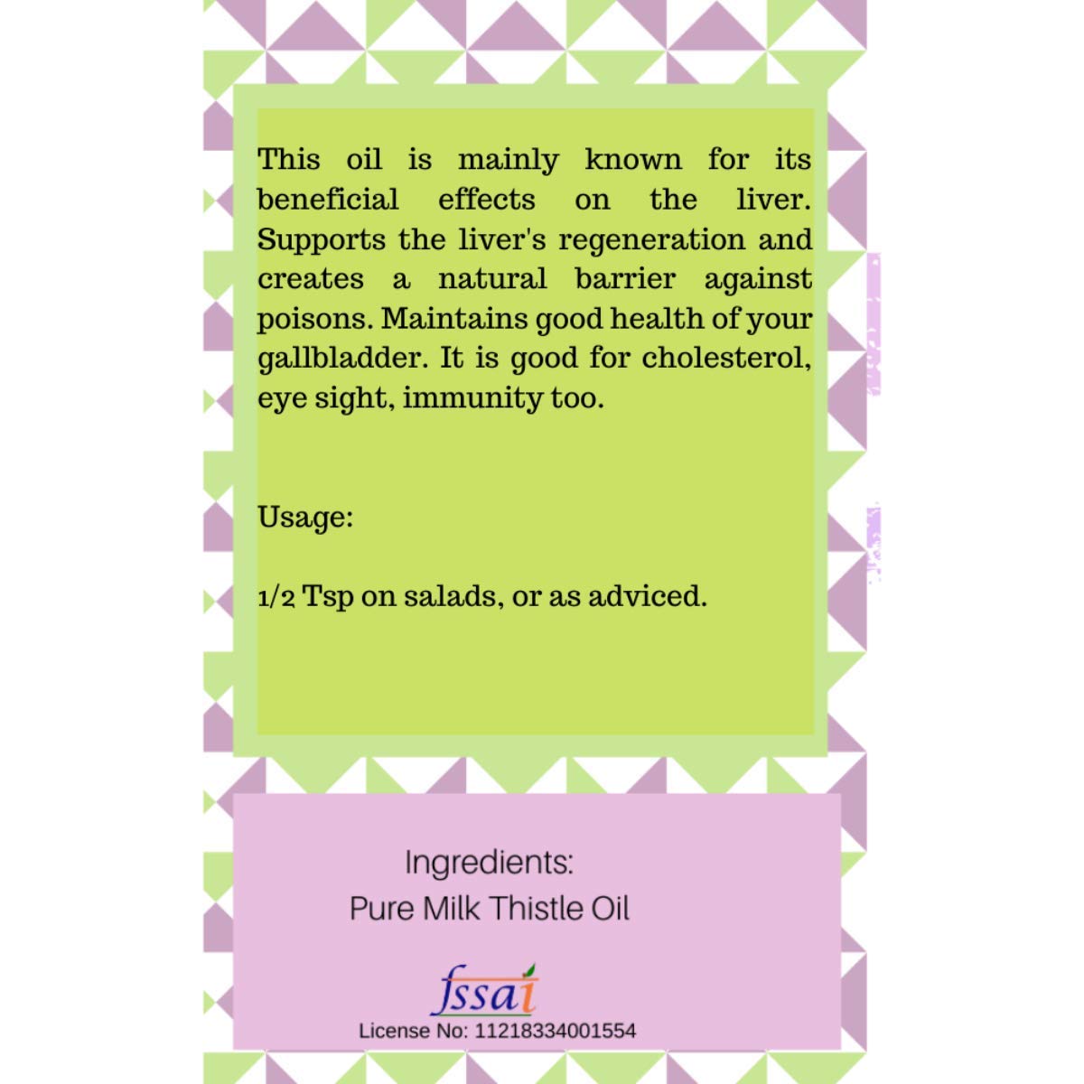 Oilcure Milk Thistle Oil | Cold Pressed | Pure - 100 ml