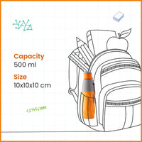 SOPL-OLIVEWARE Eagle Water Bottle with Better Grip, 500 ml Bottle, BPA Free & Leak Proof, For Home, Office & Gym use - Yellow