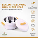 SOPL-OLIVEWARE Fresco Insulated Casserole, Inside Stainless Steel Keep Food Warm, BPA Free, Set of 1 (1000 ml Capacity) - White