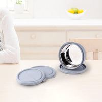 Oliveware Air Tight Lids for Benny Container | Set of 3 | Spill Proof | Leak Proof | For 290ml, 450ml, 600ml | Dishwasher & Freezer Safe (Grey)