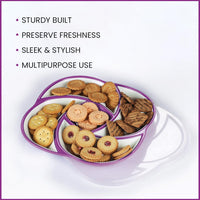oliveware Plastic Dry Fruit Candy Container - Purple, 1100 Ml