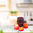 oliveware Easy Meal Plastic Lunch Box with Insulated Fabric Bag, BPA Free & Leak Proof, Set of 3 (290ml, 600ml, 600ml), Full Meal - Red