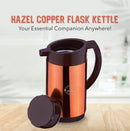 Oliveware Hazel Copper Flask Kettle | 1200 Ml | Functional Lid | Hassle Free Pouring | for Hot & Cold Beverages