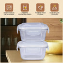 Oliveware Food Storage Container| Set of 2 | Square Containers| 320ml each|Air-Tight Fridge Organizer Case|BPA-Free Locking Lids |Microwave & Freezer Safe |Leak Proof Food Storage Meal Prep Containers