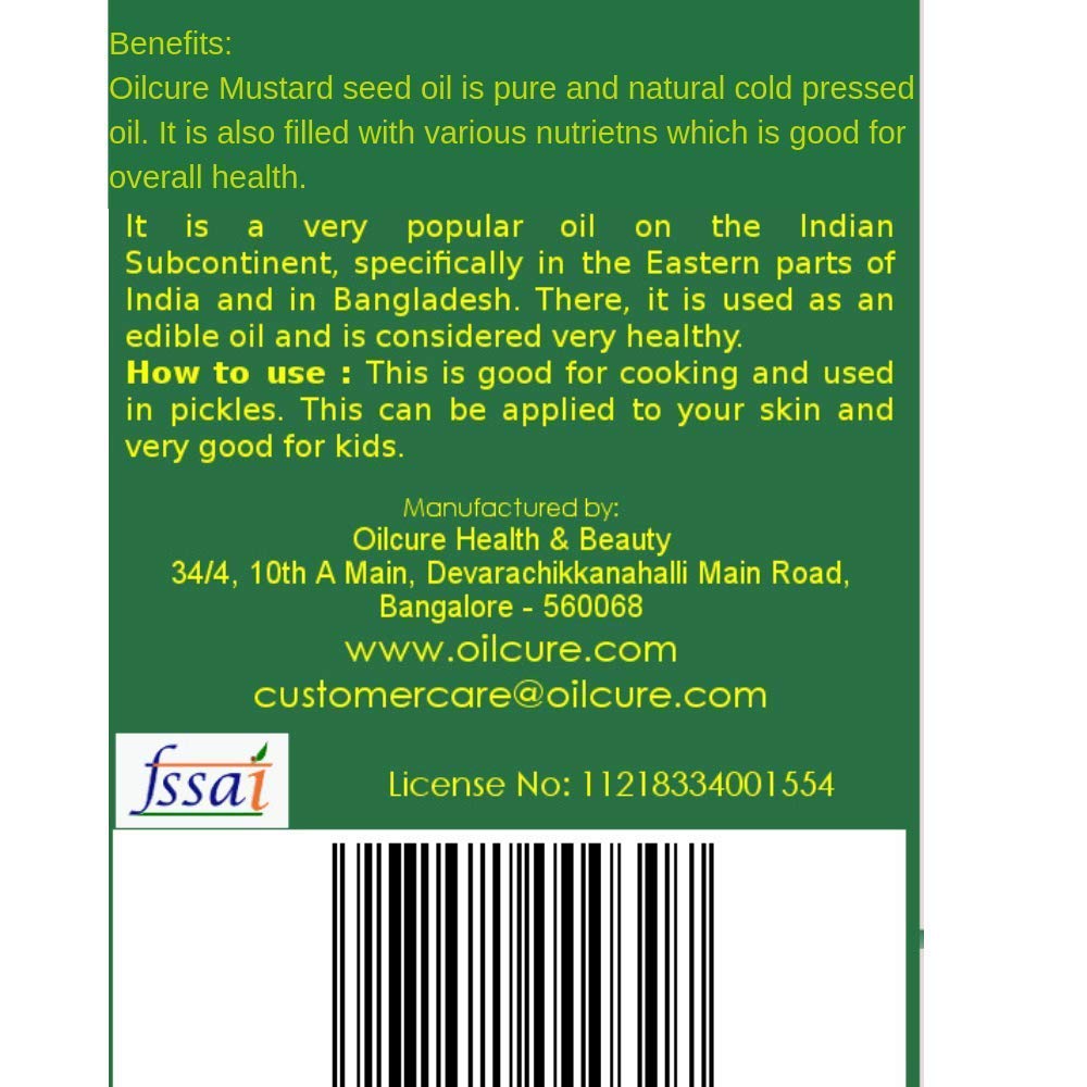Oilcure Mustard Oil Cold Pressed- 500 ml
