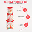 Oliveware Pasha Plastic Containers | BPA Free | For Rice, Dal, Atta & Flour | Set of 3 | Stackable Containers (2200ml, 1350ml & 850ml) (Red)