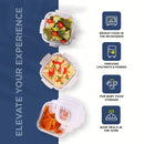 SOPL-OLIVEWARE Bounty Borosilicate Glassware Lunchbox, Microwave & Freezer Safe, Set of 3 containers with BPA Free Airtight Lids (320ml) Each - Blue